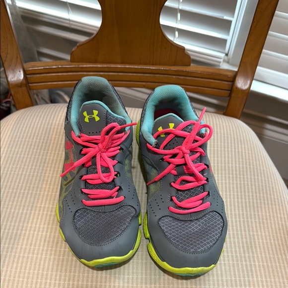 Under Armour Shoes - Under Armour Gray and Neon Pink Athletic Shoes